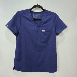FIGS Technical Collection Womens Navy Blue Scrub Top Short Sleeve Shirt Size XS